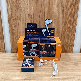 FONE DE OUVIDO COM FIO E BORRACHINHA( P2 ). ( INOVA )