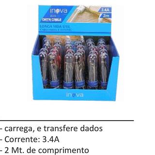 CABO NO TUBO ( 3.4A ) PARA ANDROID ( I6 ), ( 2M ). ( INOVA )